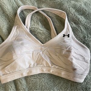 Gentle used Under Armour sports bra. White. Size medium